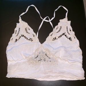 FREE PEOPLE IVORY CROSS BACK BRALETTE